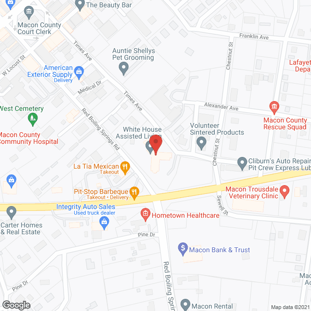 Map of the neighborhood around The White House Assisted Living