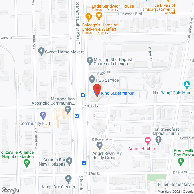 Map of the neighborhood around Paul G. Stewart Center