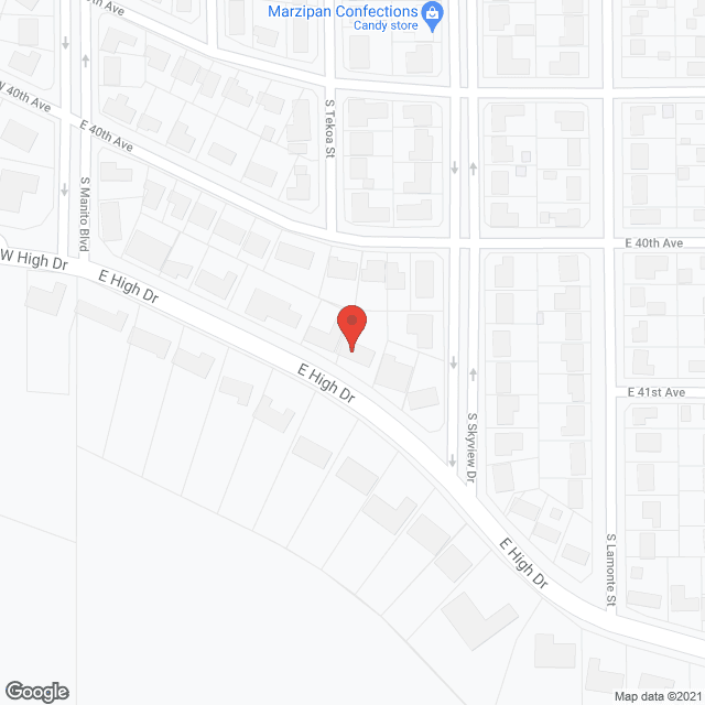 Map of the neighborhood around High Drive