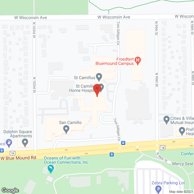 Map of the neighborhood around Camillus Court East