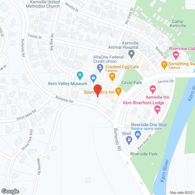 Map of the neighborhood around Kern Village