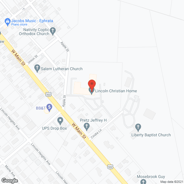 Map of the neighborhood around Lincoln Christian Home