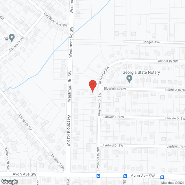 Map of the neighborhood around Jasper House