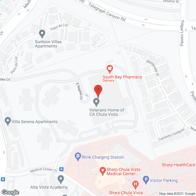 Map of the neighborhood around Veterans Home Chula Vista