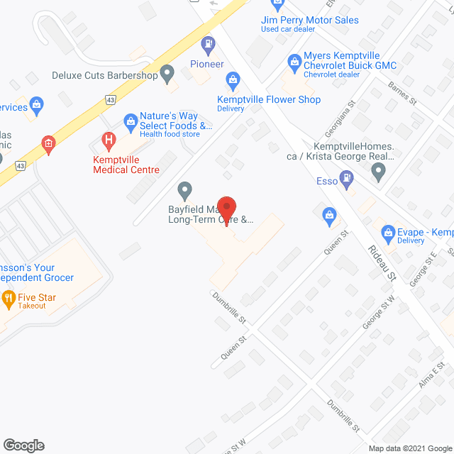 Map of the neighborhood around Bayfield Manor Retirement Community