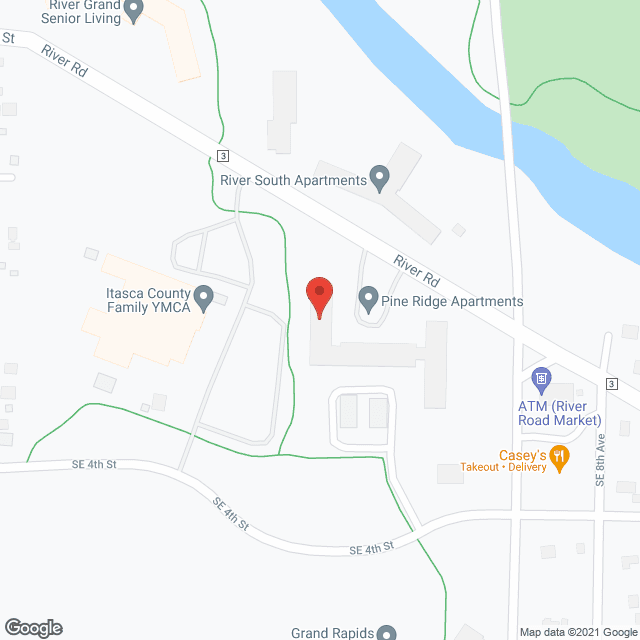 Map of the neighborhood around Pine Ridge Apartments