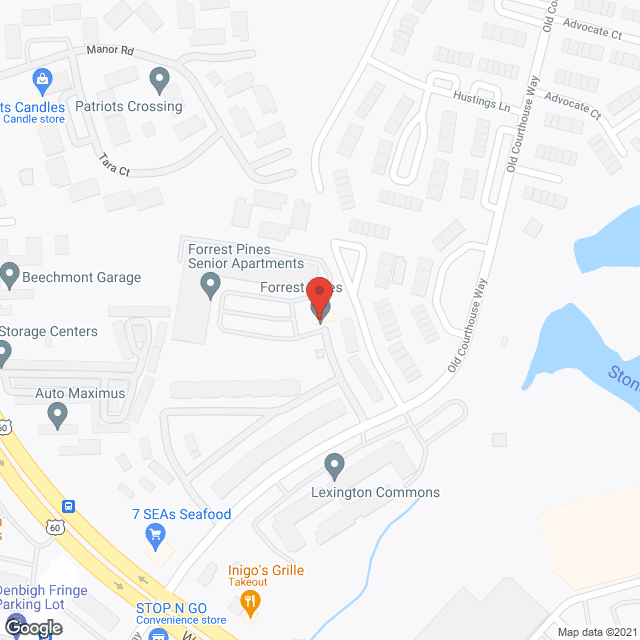 Map of the neighborhood around Forrest Pine Senior Community