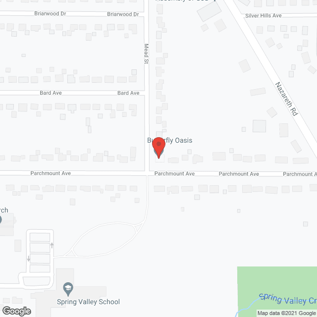 Map of the neighborhood around Butterfly Oasis