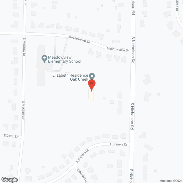 Map of the neighborhood around Elizabeth Residence Oak Creek