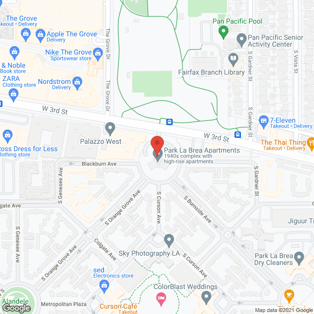 Map of the neighborhood around Park La Brea