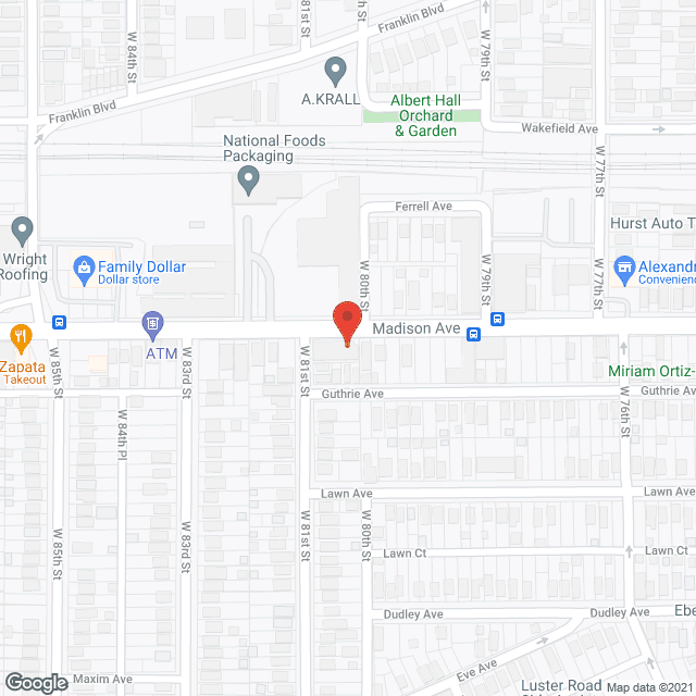 Map of the neighborhood around Madison Commons Group Home l
