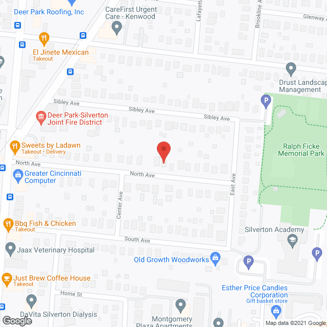 Map of the neighborhood around Longmire Christian Home