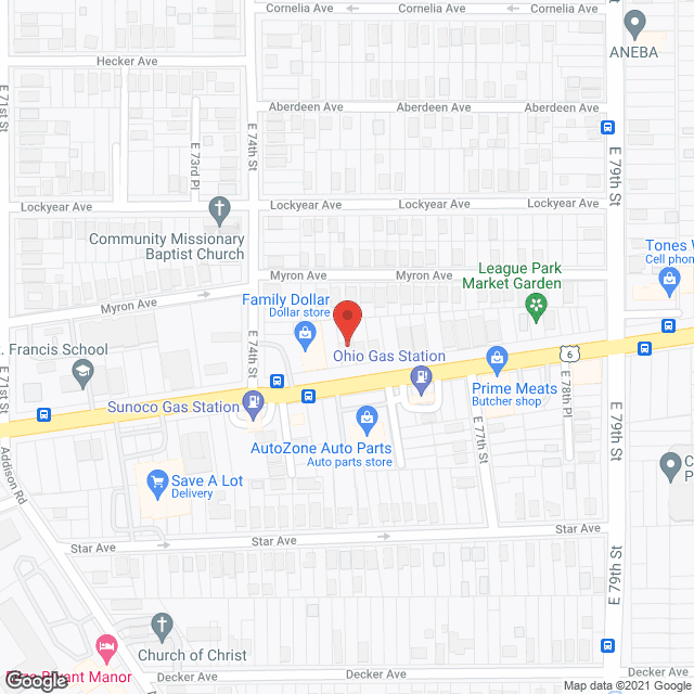 Map of the neighborhood around Loc's l