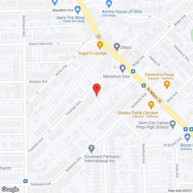 Map of the neighborhood around House of Refuge