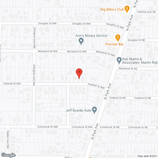 Map of the neighborhood around Reginald's Home For Veterans