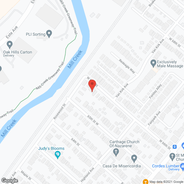 Map of the neighborhood around Zimmer Home II