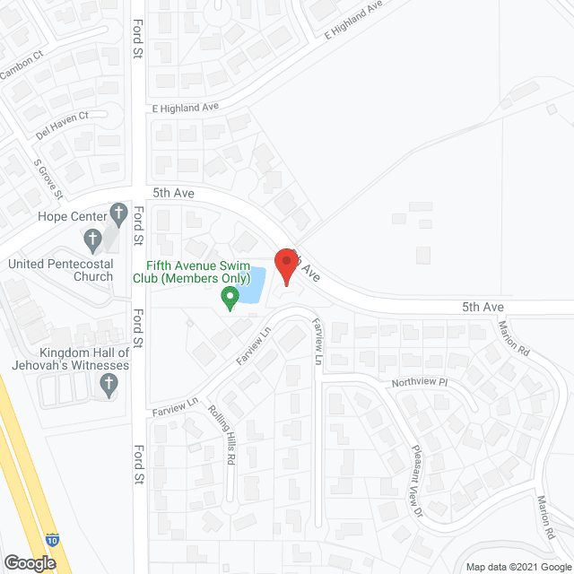 Map of the neighborhood around Meadow Brook Homes