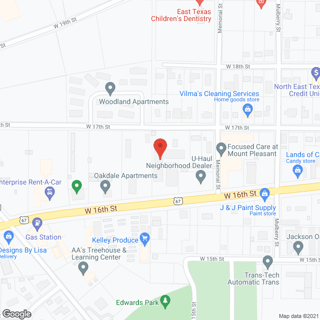 Map of the neighborhood around Mount Pleasant Hospitality House
