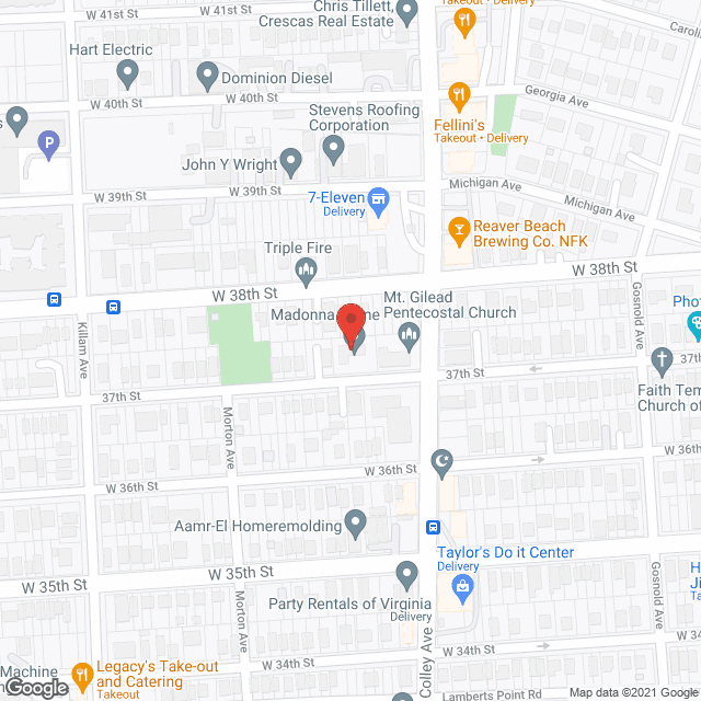Map of the neighborhood around Madonna Home