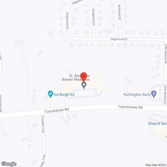Map of the neighborhood around Beaver Meadows