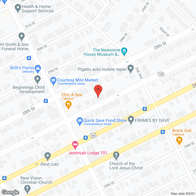 Map of the neighborhood around Open Arms Adult Home II