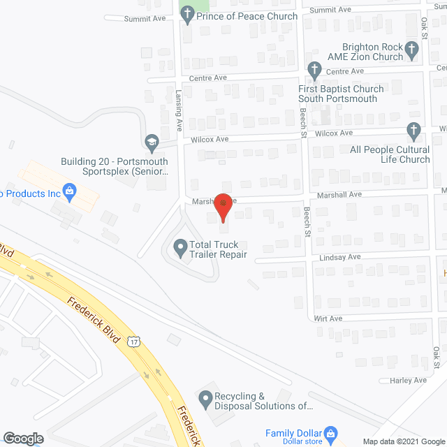 Map of the neighborhood around Pruden Place