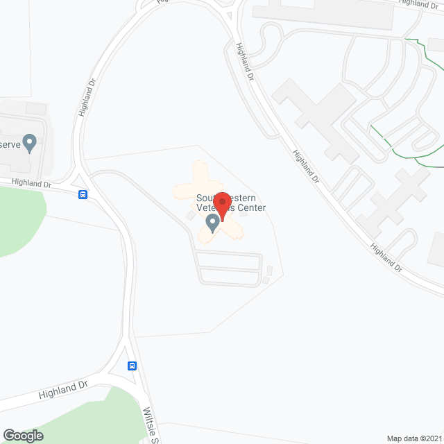 Map of the neighborhood around Southwestern Veterans Center