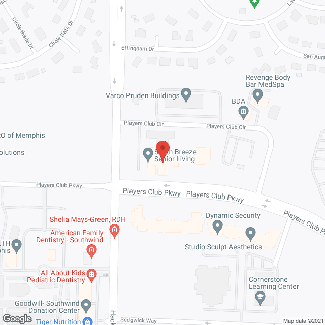 Map of the neighborhood around The Arbors at South Breeze
