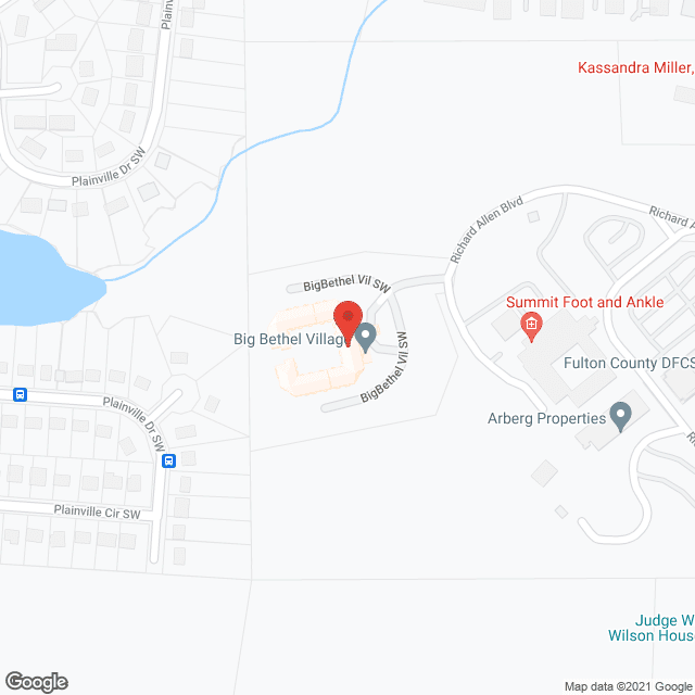 Map of the neighborhood around Big Bethel Village