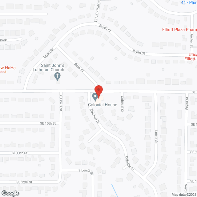 Map of the neighborhood around The Colonial House of Pryor, LLC