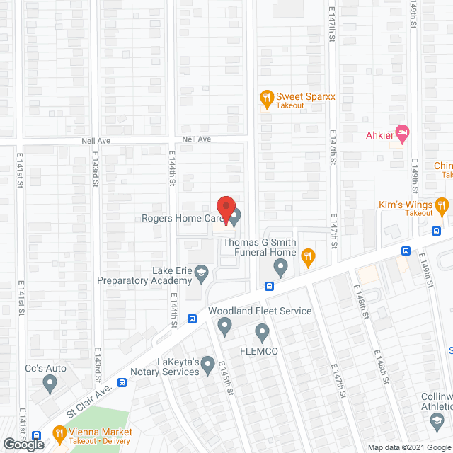 Map of the neighborhood around Famico Bibi Retirement Center