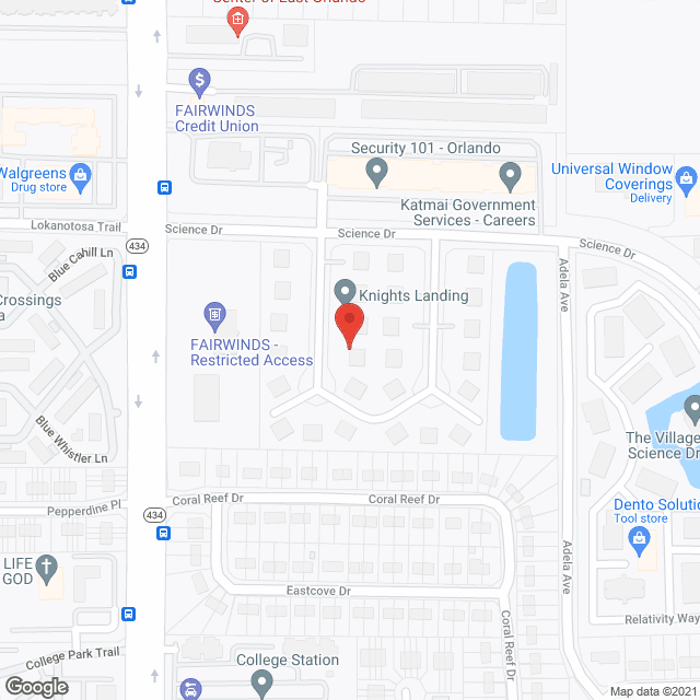 Map of the neighborhood around Knight's Landing
