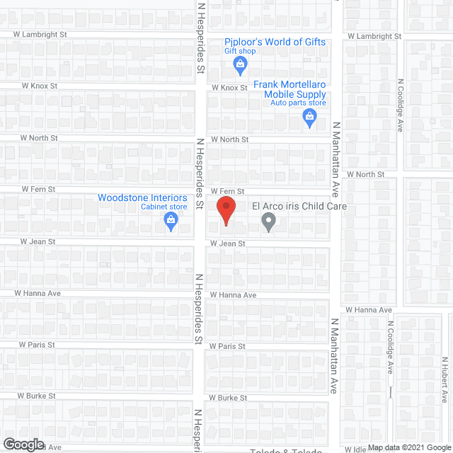 Map of the neighborhood around Yudith's ALF II