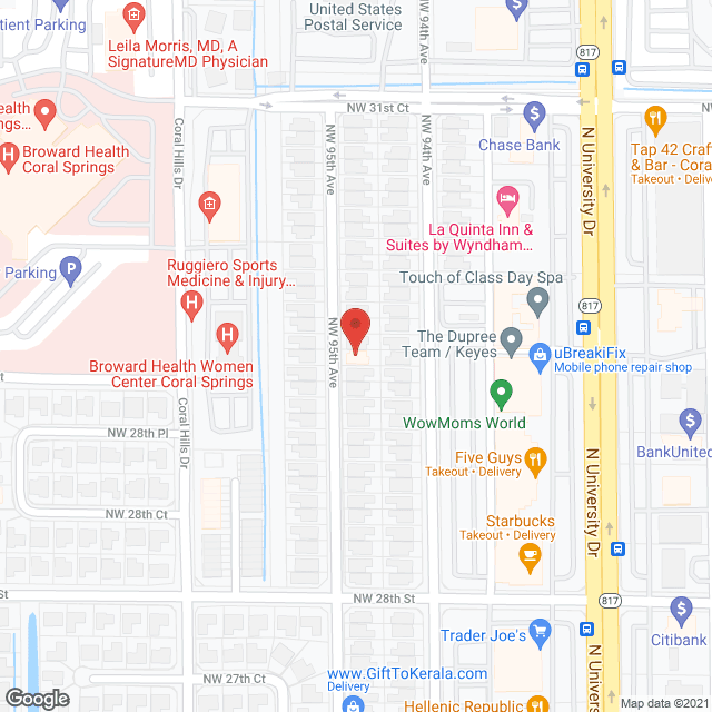 Map of the neighborhood around The Gardens At Coral Springs