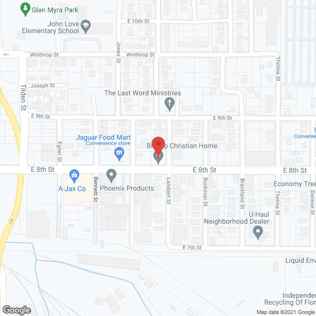 Map of the neighborhood around BISHOP CHRISTIAN HOME  INC