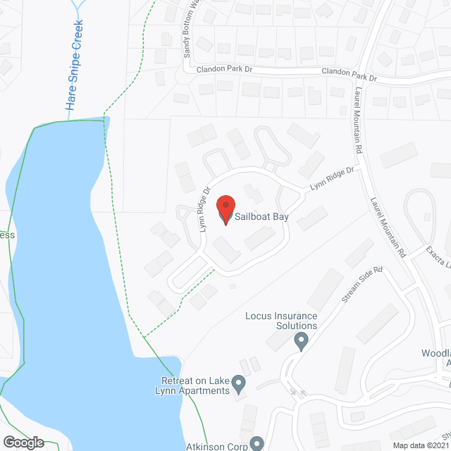 Map of the neighborhood around Sailboat Bay