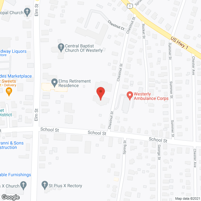 Map of the neighborhood around Carriage House at the Elms
