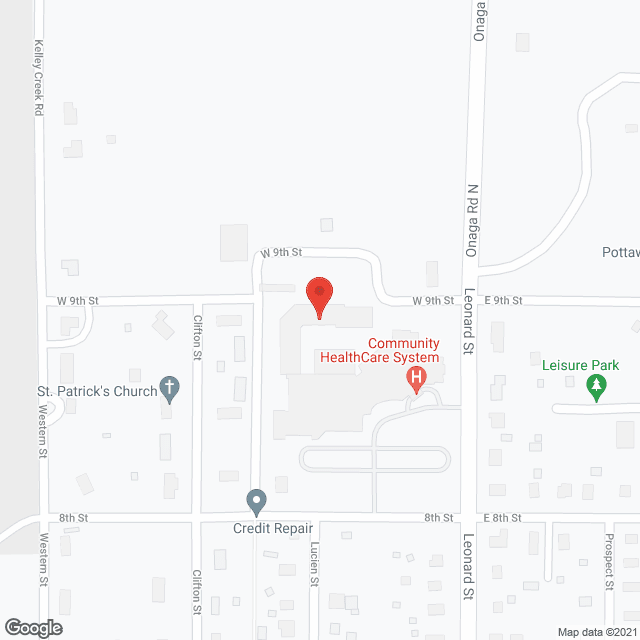 Map of the neighborhood around Redbud Plaza Assisted Living