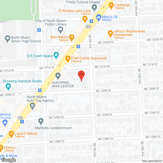 Map of the neighborhood around North Miami Angel Gardens ALF, Inc