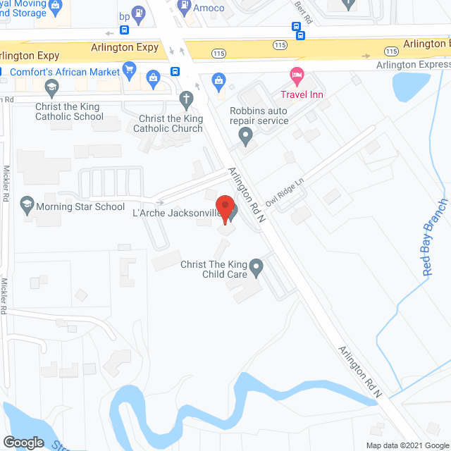 Map of the neighborhood around L'Arche Harbor House, Inc I