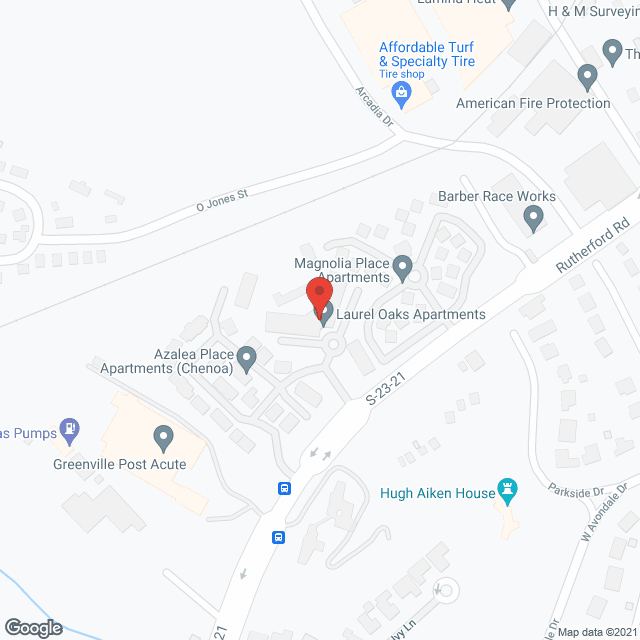 Map of the neighborhood around Laurel Oaks