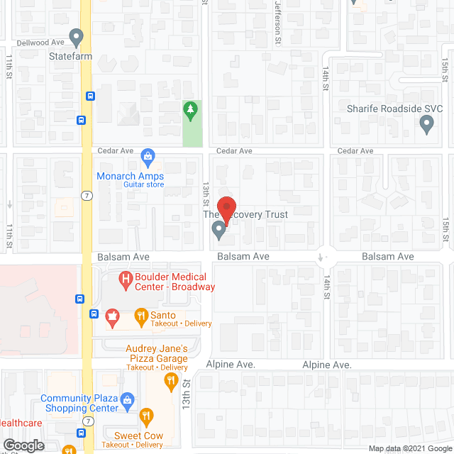 Map of the neighborhood around Balsam House