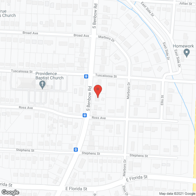 Map of the neighborhood around Benbow Manor
