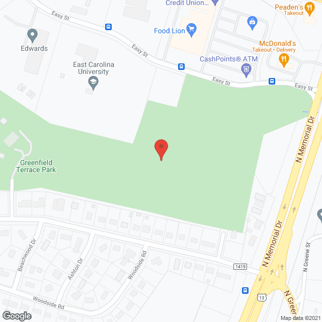 Map of the neighborhood around Rosa Bradley's Home for Adults