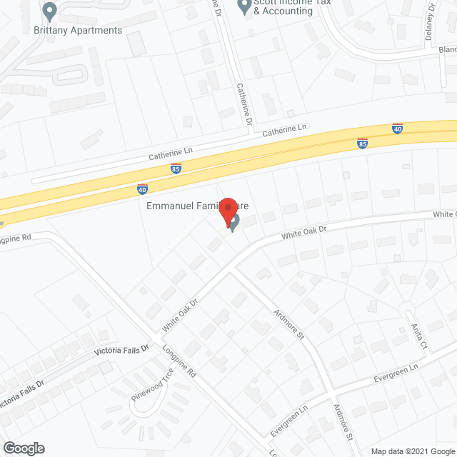 Map of the neighborhood around Emmanuel Family Care II