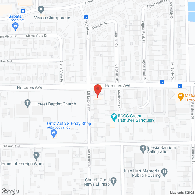 Map of the neighborhood around Los Abuelos Felices