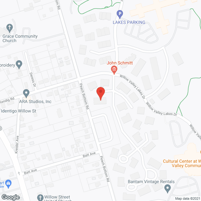 Map of the neighborhood around Meadow Ridge at Willow Valley