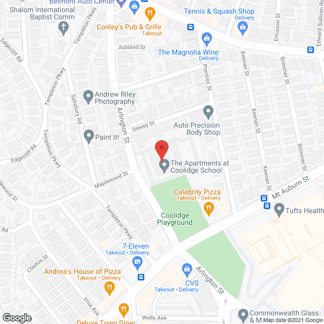 Map of the neighborhood around Apartments at Coolidge School