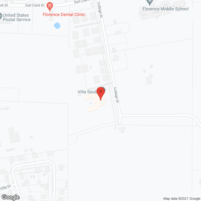 Map of the neighborhood around Villa South Assisted Living