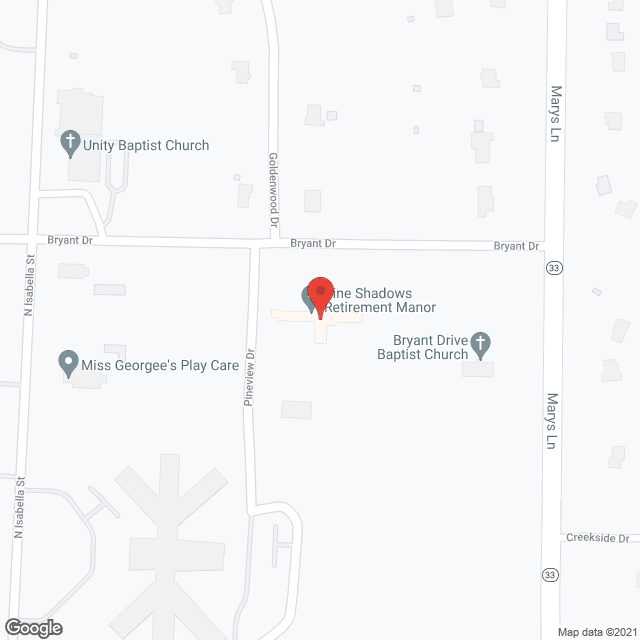 Map of the neighborhood around Pine Shadows Retirement Manor